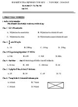 Đề kiểm tra định kỳ cuối học kì I môn Toán Lớp 3 - Năm học 2014-2015 - Tạ Thị Phi